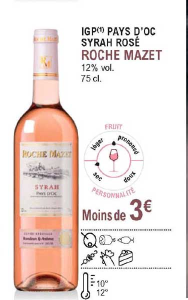 igp pays d'oc syrah rosé roche mazet
