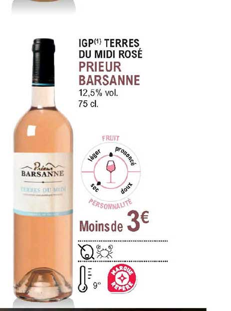 igp terres du midi rosé prieur barsanne