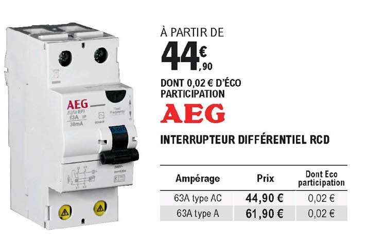 interrupteur différentiel rcd aeg