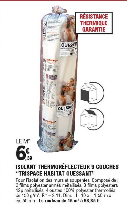 isolant thermoréflecteur 9 couches "trispace habitat ouessant"