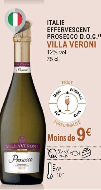 italie effervescent prosecco d.o.c. villa veroni