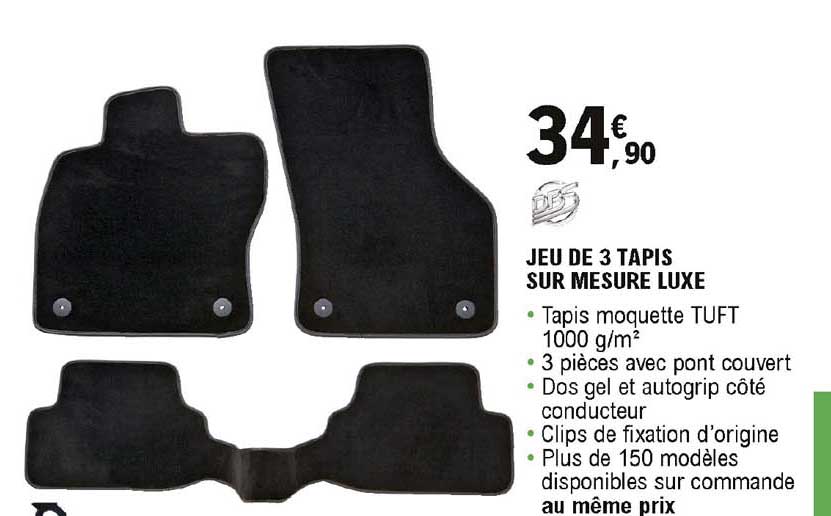 jeu de 3 tapis sur mesure luxe