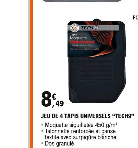 jeu de 4 tapis universels "tech9"