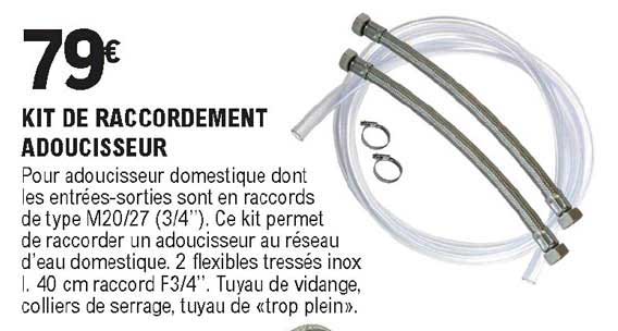 kit de raccordement adoucisseur