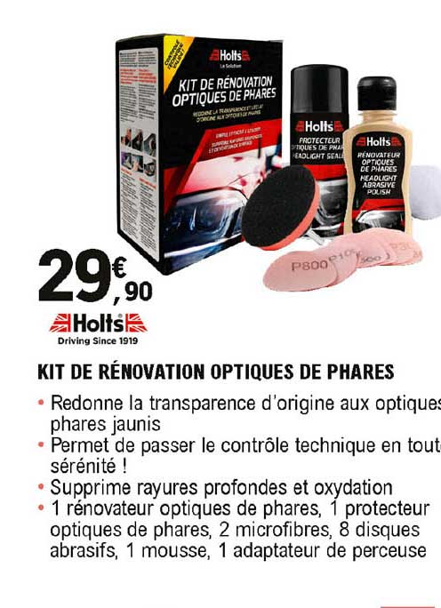 kit de rénovation optiques de phares holts