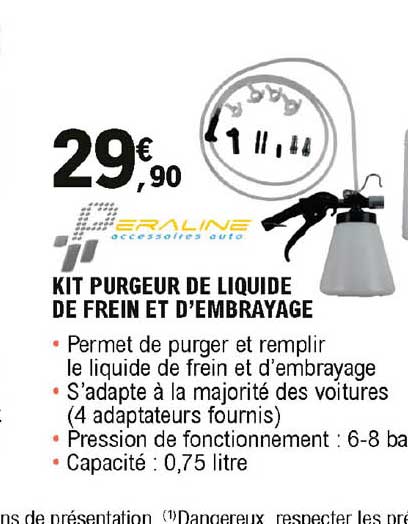 kit purgeur de liquide de frein et d'embrayage peraline