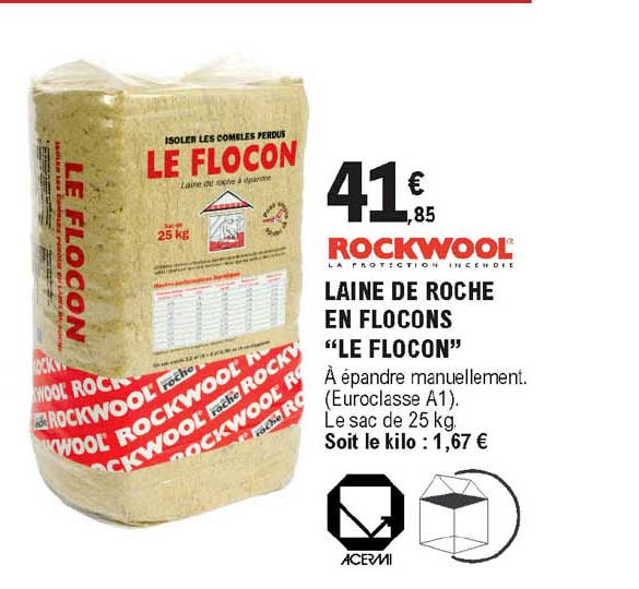laine de roche en flocons "le flocon" rockwool