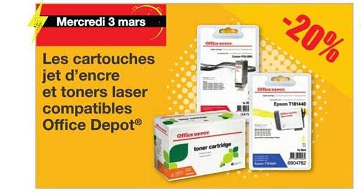 les cartouches jet d'encre et toners laser compatibles office depot
