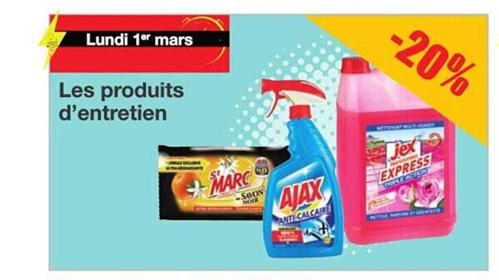 les produits d'entretien