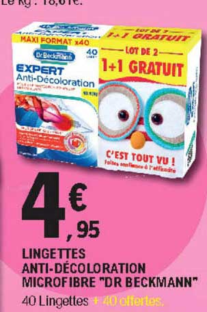 lingettes anti décoloration microfibre dr beckmann