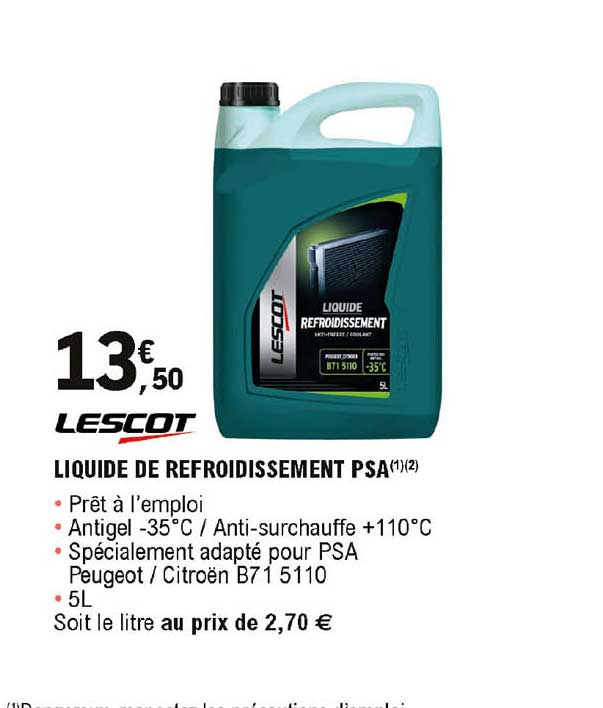 liquide de refroidissement psa lescot