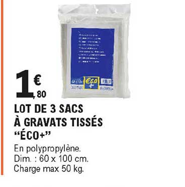 lot de 3 sacs à gravats tissés "éco+"