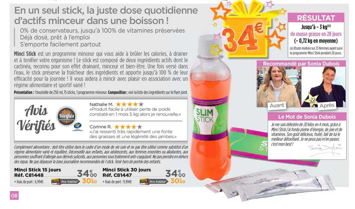 minci stick 15 jours, minci stick 30 jours