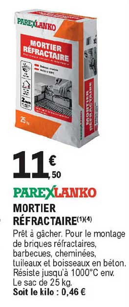mortier réfractaire parexlanko