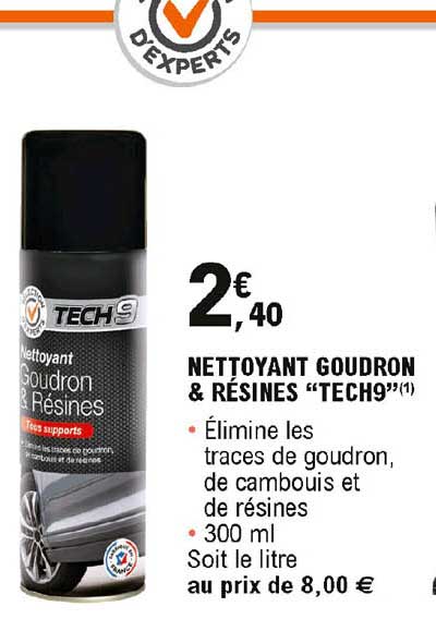 nettoyant goudron & résines "tech9"