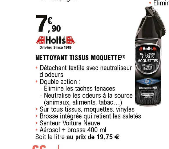nettoyant tissus moquette holts