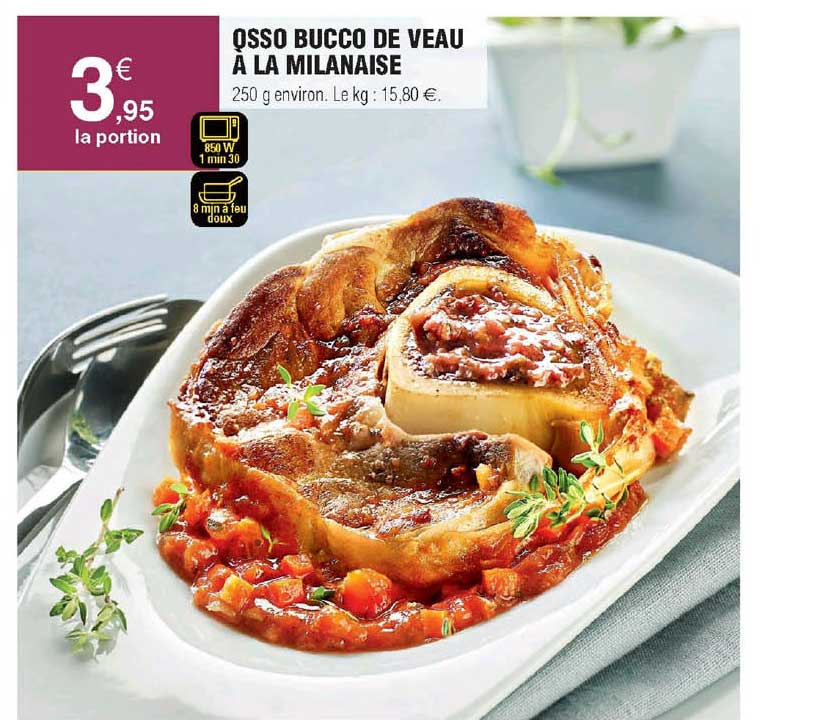 Osso Bucco De Veau à La Milanaise