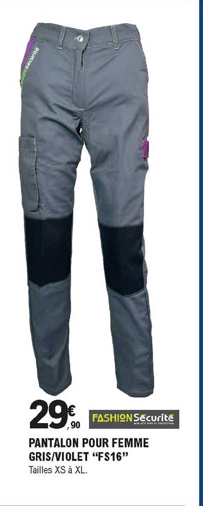 Pantalon Pour Femme Gris-violet "fs16" Fashion Sécurité