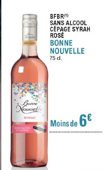 pfbr sans alcool cépage syrah rosé bonne nouvelle