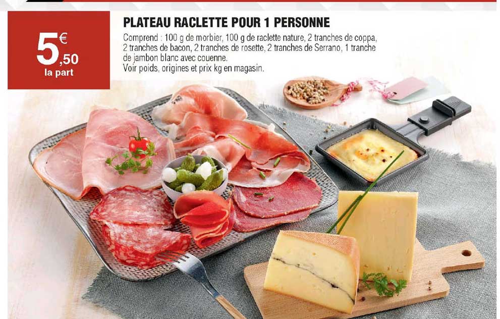 plateau raclette pour 1 personne