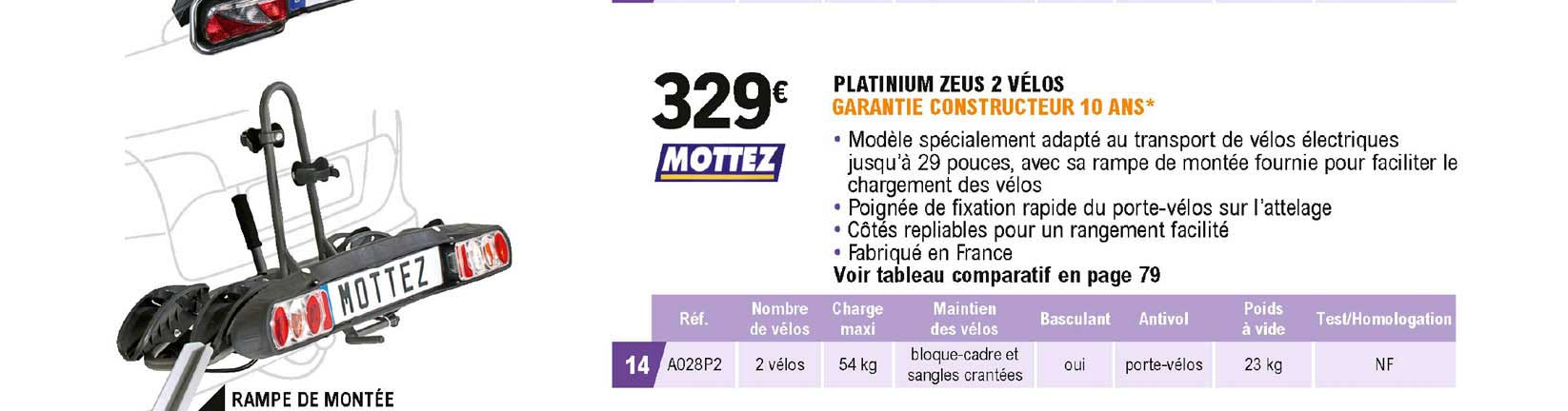 platinium zeus 2 vélos mottez