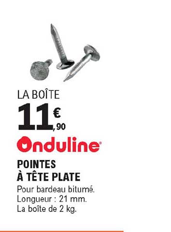 pointes à tête plate