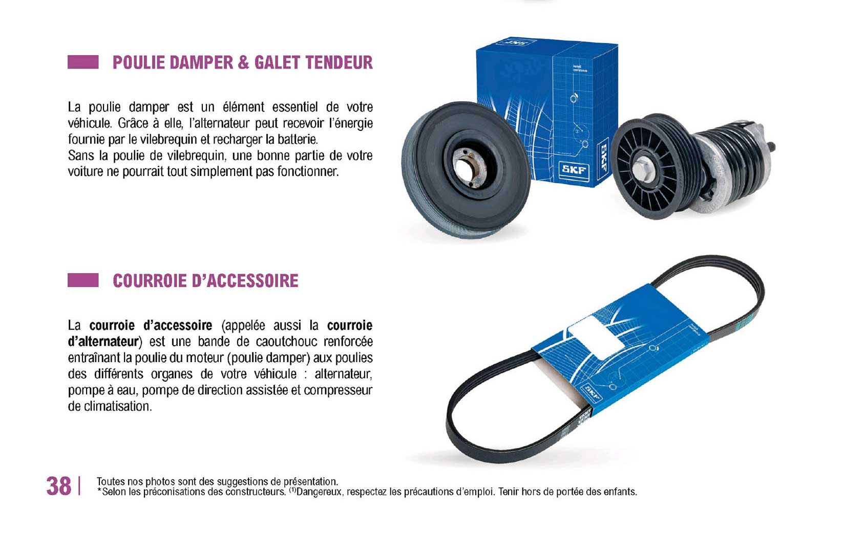 poulie damper &  galet tendeur , courroie d'accessoire