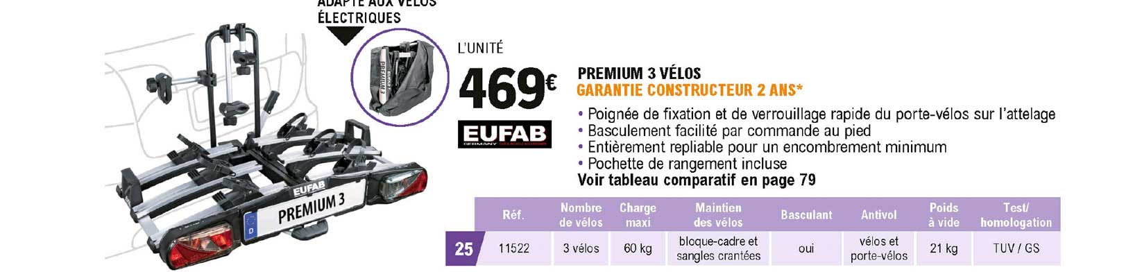 premium 3 vélos eufab