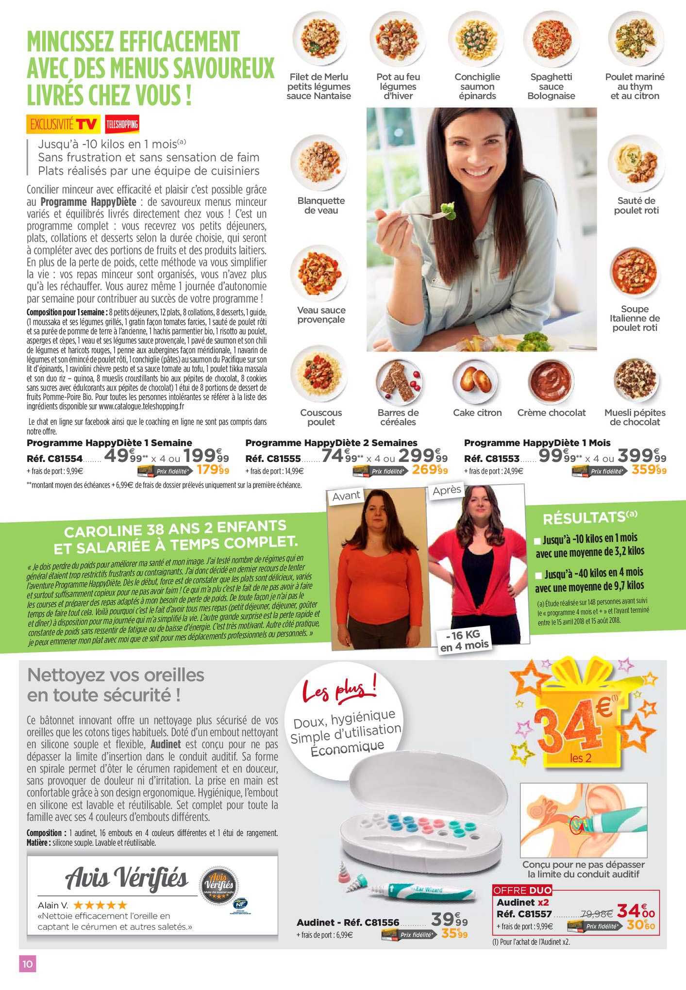 programme happydiète 1 semaine - 2 semaines - 1 mois