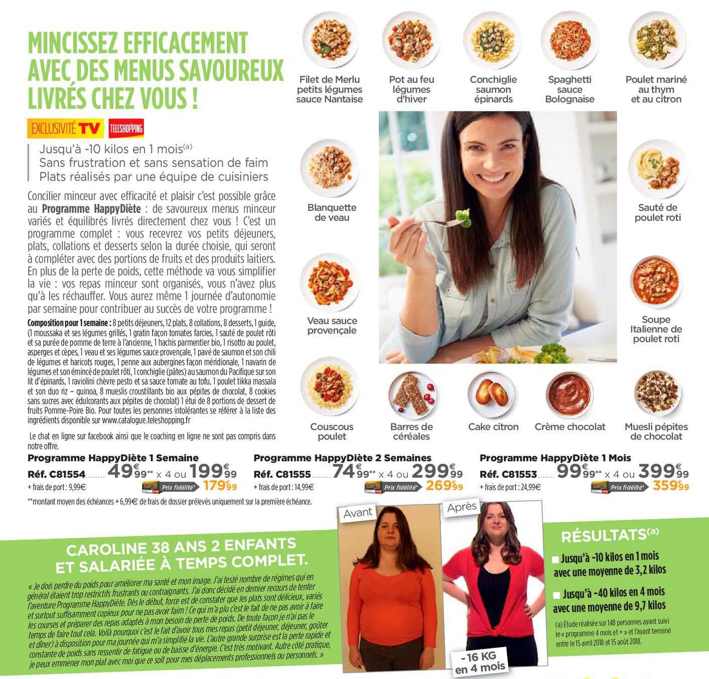 programme happydiète 1 semaine - happydiète 2 semaines - programme happydiète 1 mois