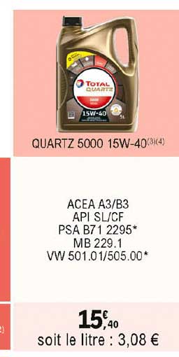 quartz 500 15w-40 total