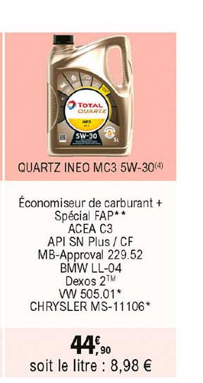 quartz ineo mc3 5w-30 total