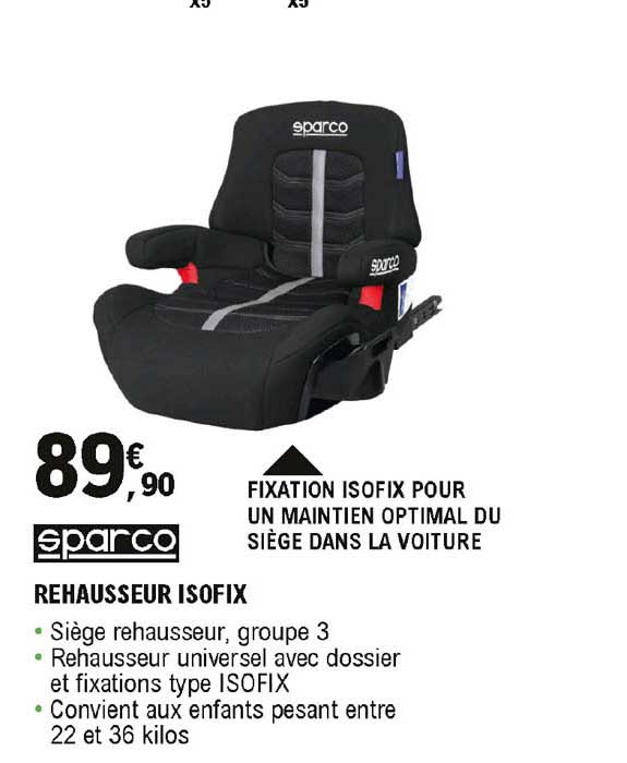 rehausseur isofix sparco