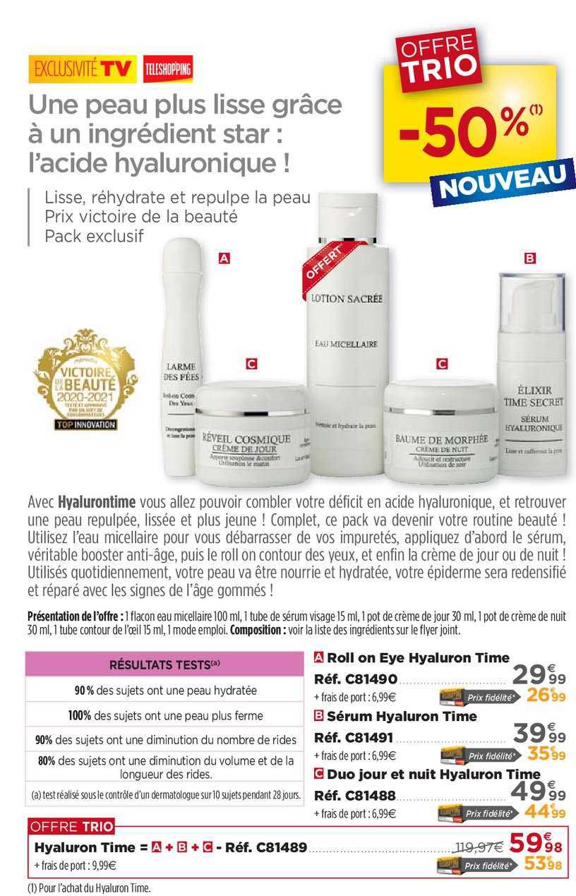 roll on eye hyaluron time, sérum hyaluron time, duo jour et nuit hyaluron time