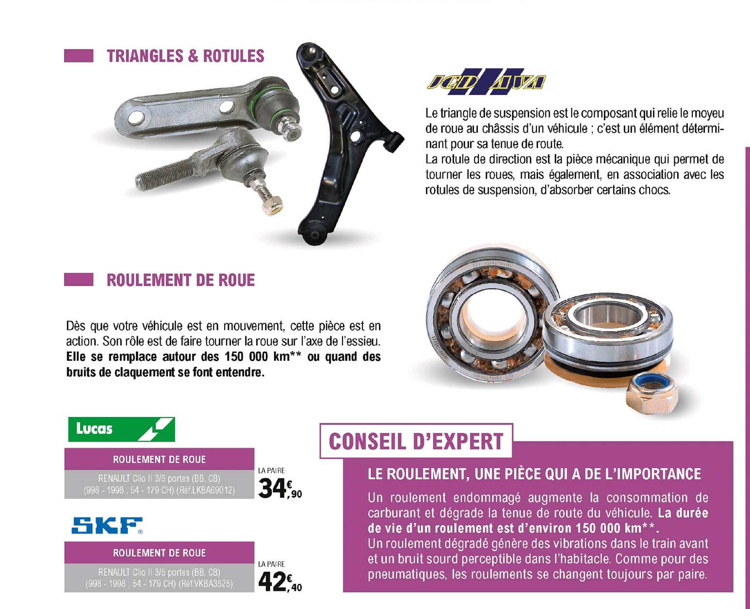 roulement de roue lucas , roulement de roue skf