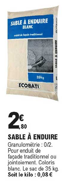 sable à enduire