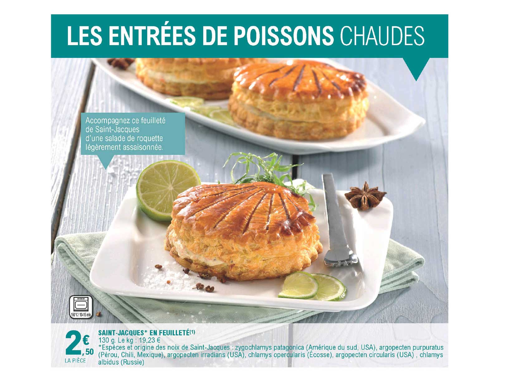 saint jacques en feuilleté