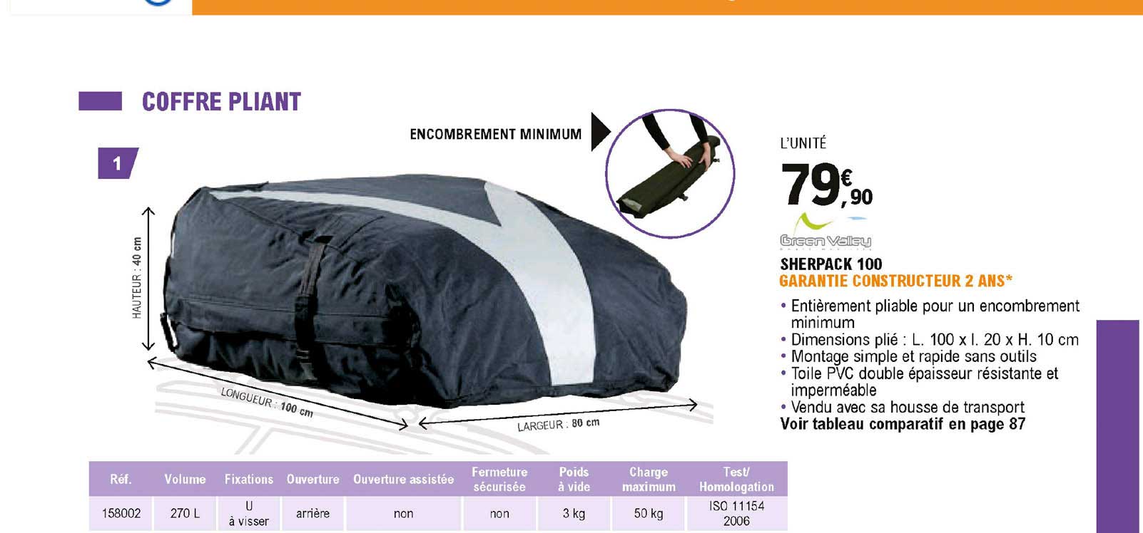 sherpack 100 green valley