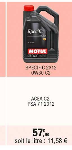 specific 2321 ow30 c2 motul