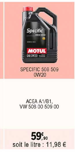 specific 508 509 ow20 motul