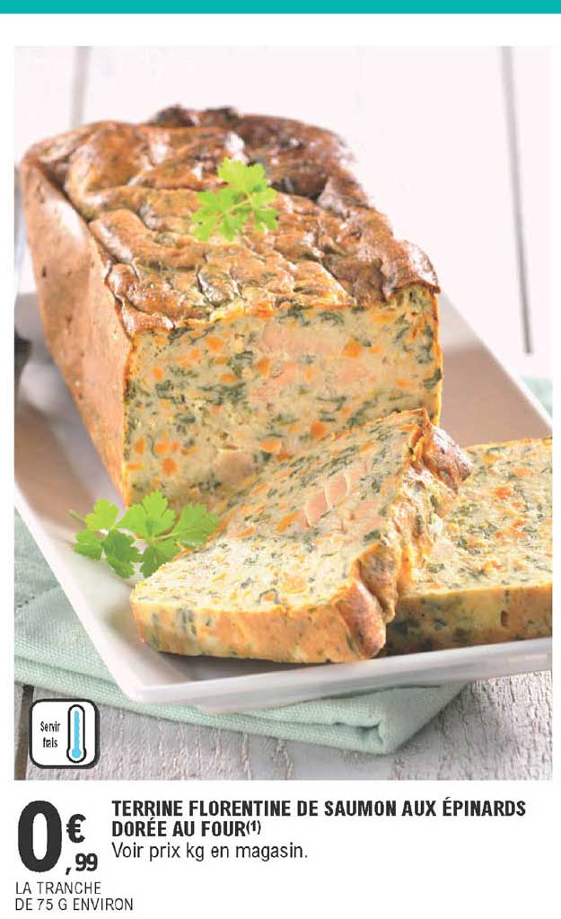 terrine florentine de saumon aux épinards dorée au four