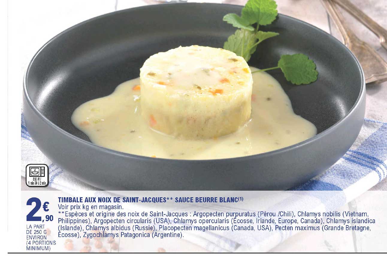 Timbale Aux Noix De Saint Jacques Sauce Beurre Blanc