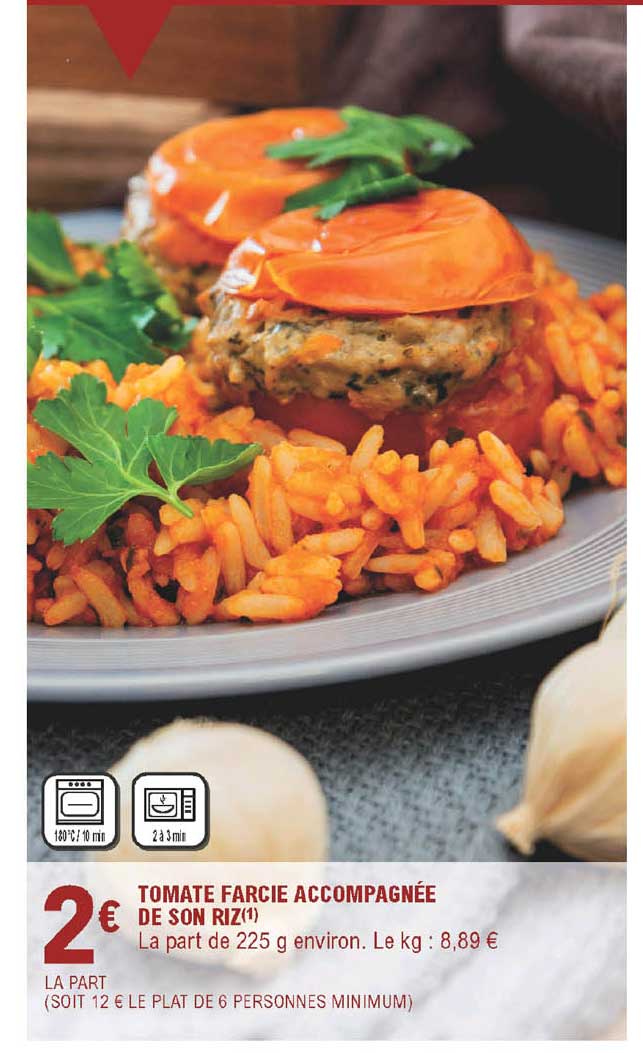 tomate farcie accompagnée de son riz