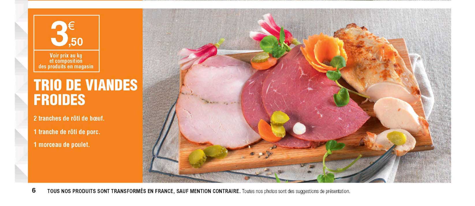 trio de viandes froides