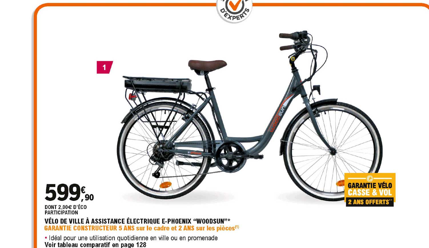 Vélo De Ville à Assistance électrique E-phoenix "woodsun"