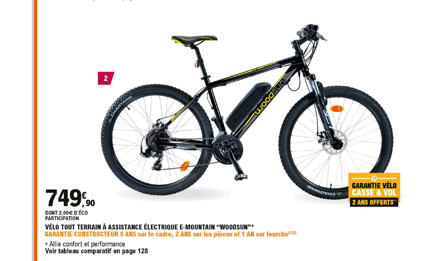 vélo tout terrain à assistance électronique e-mountain "woodsun"