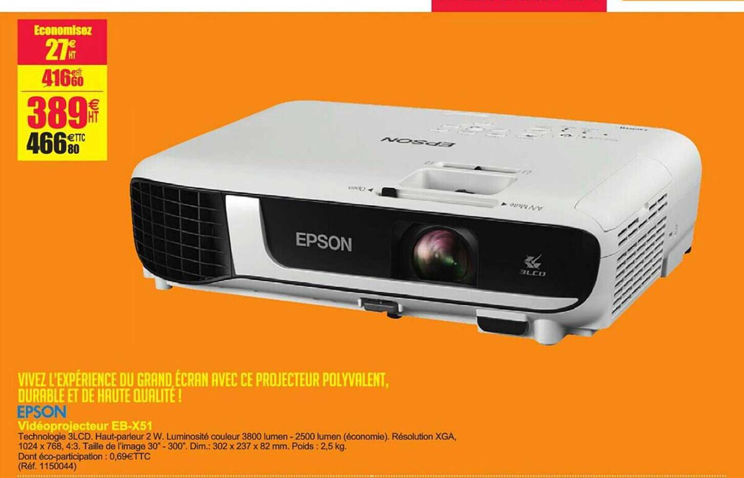 vidéoprojecteur eb-x51 epson
