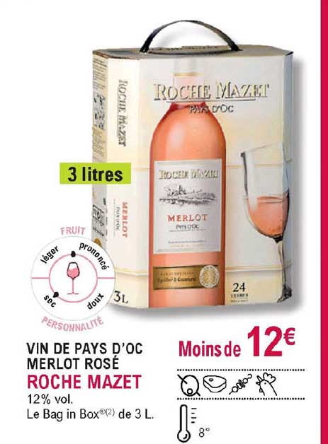 vin de pays d'oc merlot rosé roche mazet
