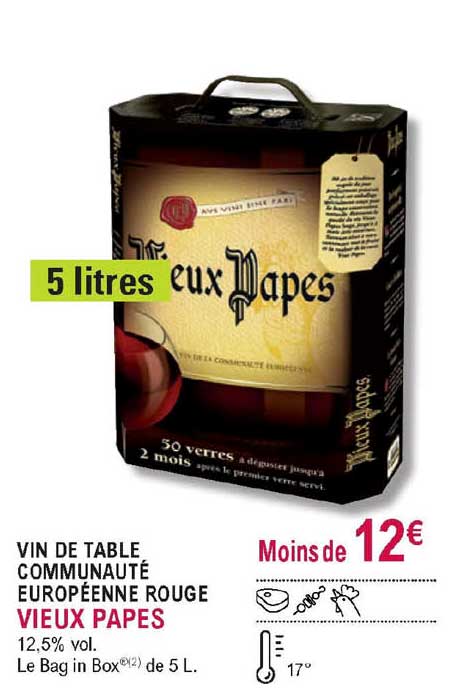 vin de table communauté européenne rouge vieux papes