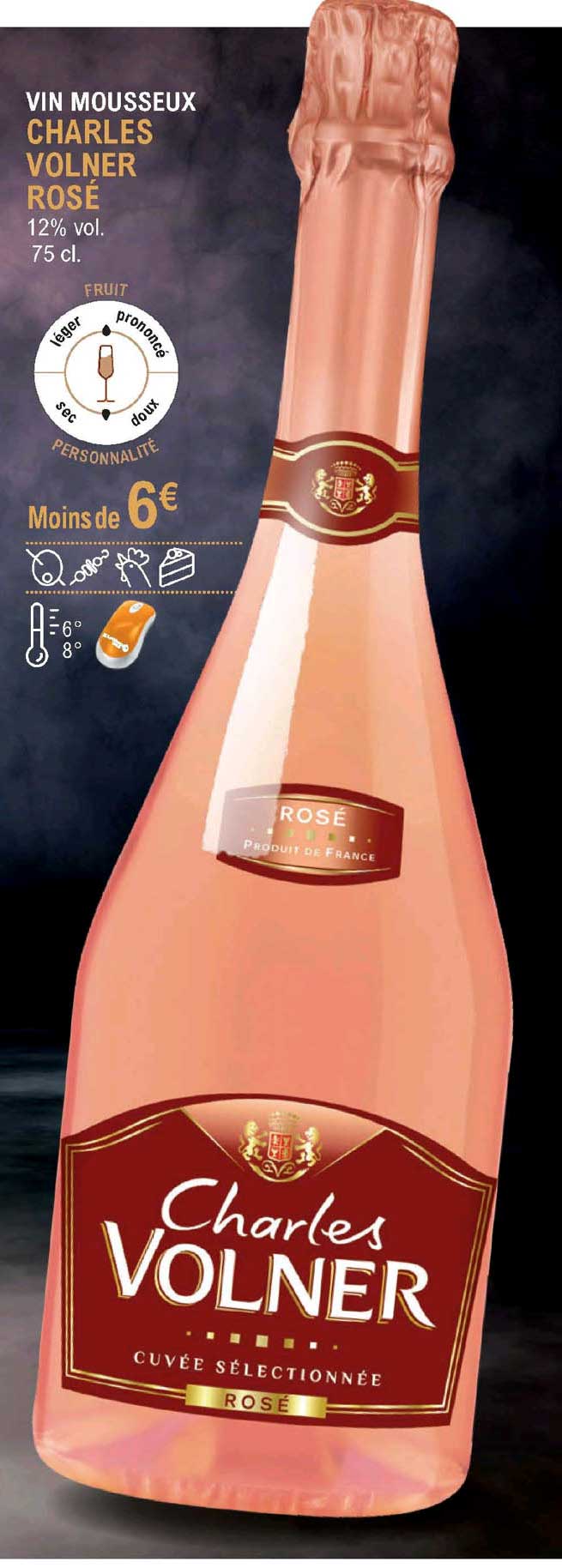 vin mousseux charles volner rosé